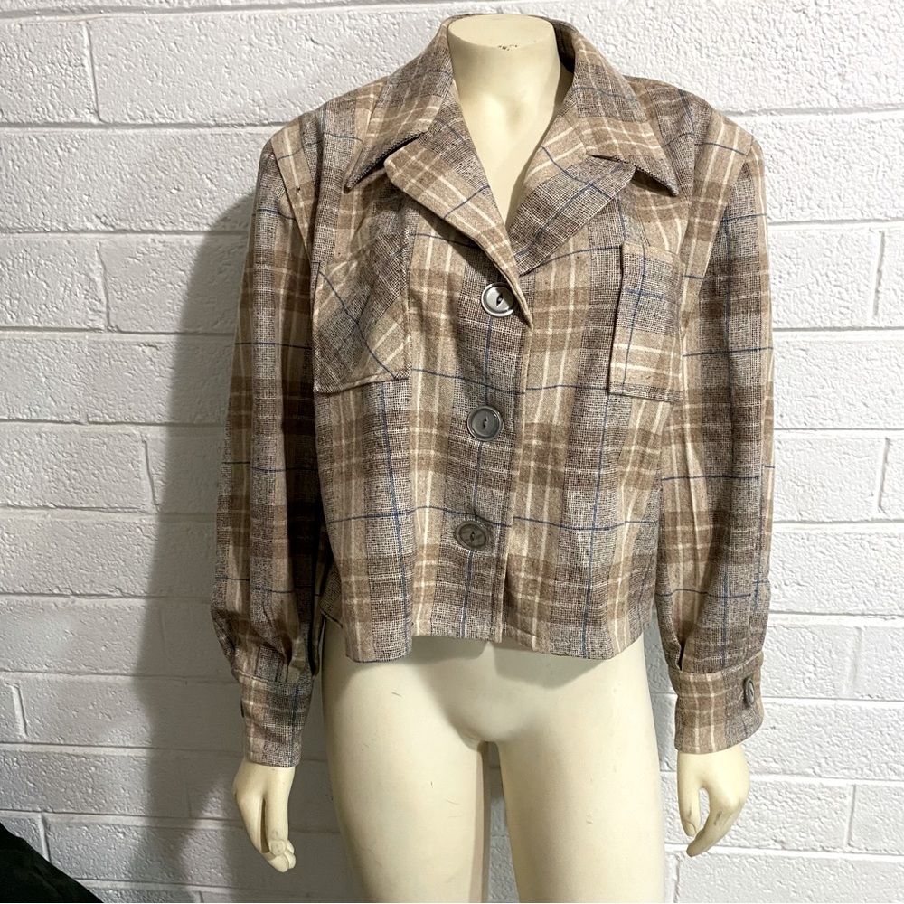 Historic Vintage Bemidji Woolen Mills Plaid Lightweight Jacket 80% Wool Flannel